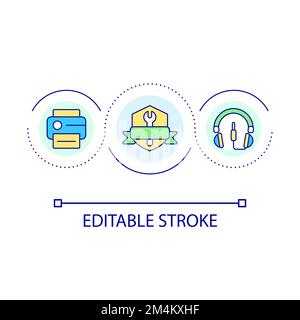 Electronic equipment repair service loop concept icon Stock Vector