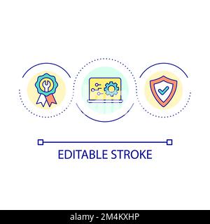 Qualified computer repair service loop concept icon Stock Vector