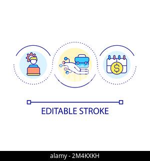 Remote employer loop concept icon Stock Vector