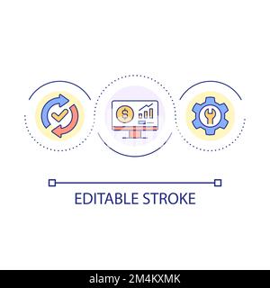 Money management software loop concept icon Stock Vector