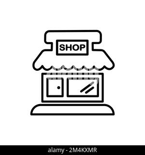Thin line signs for design logo, visit card, etc. Single high-quality outline symbol for web design or mobile app. Shop outline pictogram. Stock Vector