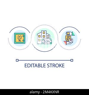 50 20 30 budgeting rule loop concept icon Stock Vector