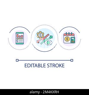 Company operating revenue, costs loop concept icon Stock Vector