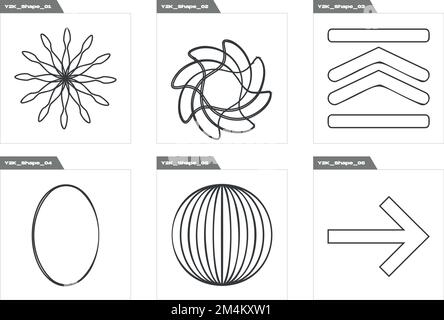 Vector Graphic Assets Set. Extraordinary Graphic Assets. Flat minimalist icons. Stock Vector