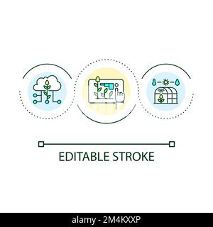 Smart greenhouse loop concept icon Stock Vector