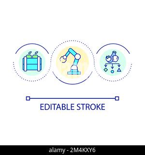 Automated harvesting robots loop concept icon Stock Vector