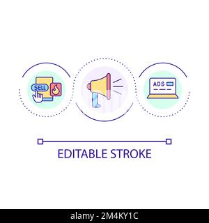 Sales promotions loop concept icon Stock Vector