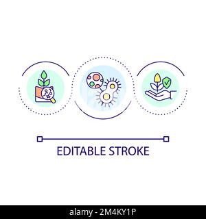 Bacteria horizontal thin line illustration. Vector concept banner made ...