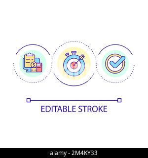 Financial management software loop concept icon Stock Vector