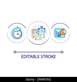 Time management software loop concept icon Stock Vector
