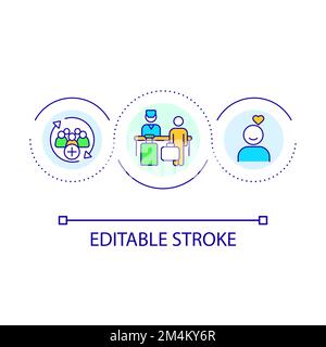 Hostel management system loop concept icon Stock Vector
