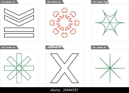 Set of Y2K style vectors of objects. Large set of retro objects for design. Objects in y2k style. Stock Vector