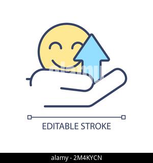 Improve reputation with positive feedback RGB color icon Stock Vector