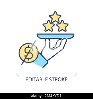 Get unbiased reviews without paying RGB color icon Stock Vector