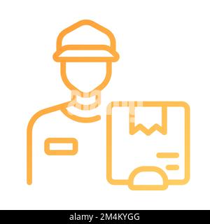 Courier delivery pixel perfect gradient linear vector icon Stock Vector