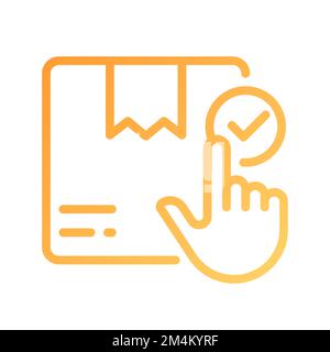 Order booking pixel perfect gradient linear vector icon Stock Vector