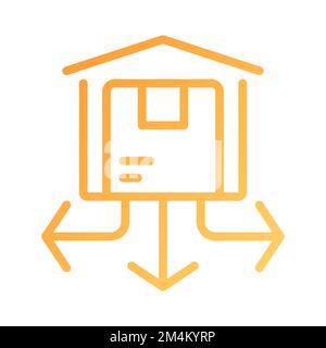 Distribution center pixel perfect gradient linear vector icon Stock Vector