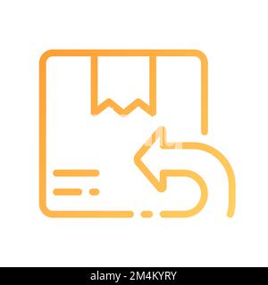 Return parcel pixel perfect gradient linear vector icon Stock Vector