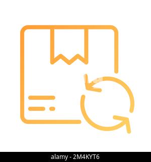 Exchange parcel pixel perfect gradient linear vector icon Stock Vector