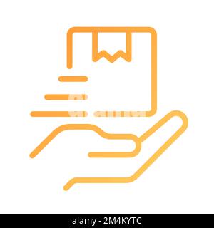 Provide delivery service pixel perfect gradient linear vector icon Stock Vector
