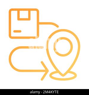 Delivery route pixel perfect gradient linear vector icon Stock Vector