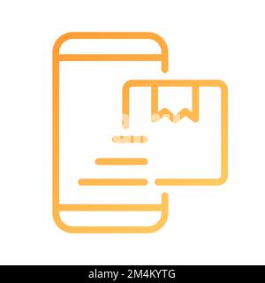 Online delivery service pixel perfect gradient linear vector icon Stock Vector
