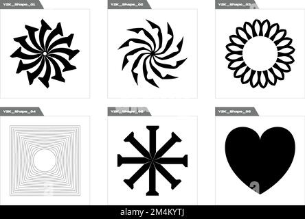 Vector Graphic Assets Set. Extraordinary Graphic Assets. Cyberpunk elements. Stock Vector