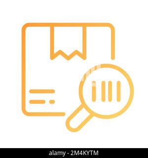 Package barcode tracking pixel perfect gradient linear vector icon Stock Vector