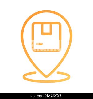 Deliver to location pixel perfect gradient linear vector icon Stock Vector
