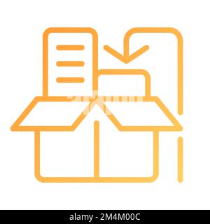 Product packaging pixel perfect gradient linear vector icon Stock Vector