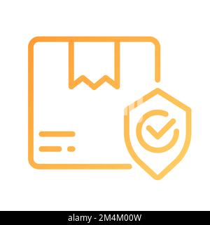 Parcel safety pixel perfect gradient linear vector icon Stock Vector