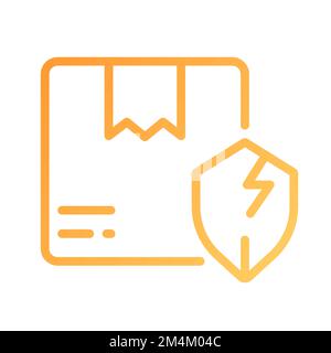 Unprotected parcel pixel perfect gradient linear vector icon Stock Vector