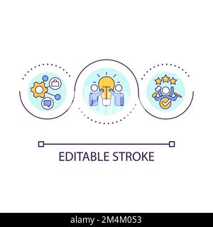 Teamwork and multitasking loop concept icon Stock Vector