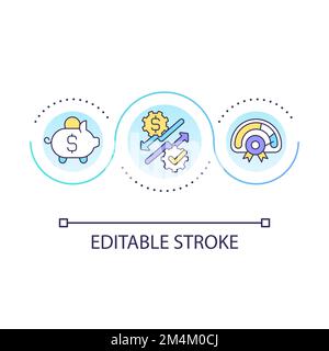 Reducing business expenses loop concept icon Stock Vector