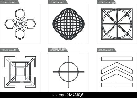 Vector Graphic Assets Set. Extraordinary Graphic Assets. Cyberpunk elements. Stock Vector