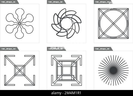 Retro futuristic elements for design. Extraordinary Graphic Assets. Elements for graphic decoration. Stock Vector