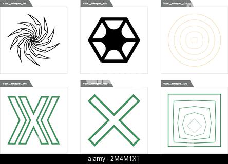 Vector Graphic Assets Set. Extraordinary Graphic Assets. Cyberpunk elements. Stock Vector