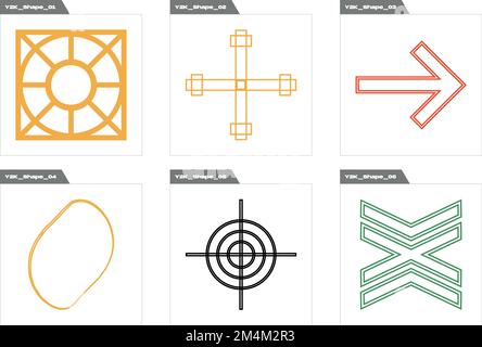 Vector Graphic Assets Set. Large set of retro objects for design. Elements for graphic decoration. Stock Vector