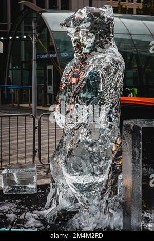 Magical Winter Ice Festival carvings in Canary Wharf Stock Photo - Alamy