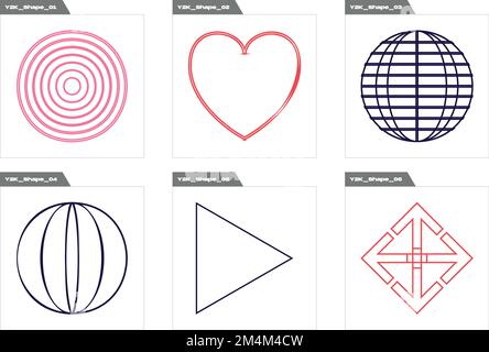 Brutalism shapes. Trendy geometric postmodern figures. Elements for graphic decoration. Stock Vector