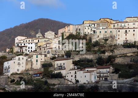 Picinisco, Italy - December 21, 2022: View of the town in the province of Frosinone Stock Photo
