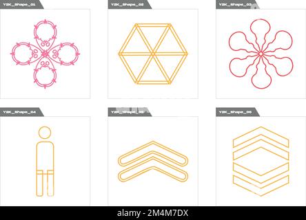 Collection of Y2K elements. Large set of retro objects for design. Objects in y2k style. Stock Vector