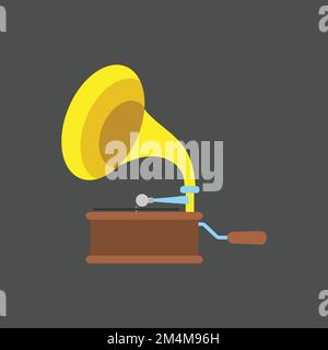 Gramophone Icon. Antique, Icon for Web Design Stock Vector
