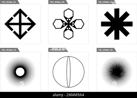 Brutalism shapes. Extraordinary Graphic Assets. For modern T-shirts designed. Stock Vector