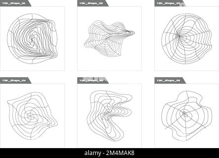 Vector Graphic Assets Set. Trendy geometric postmodern figures. For modern T-shirts designed. Stock Vector