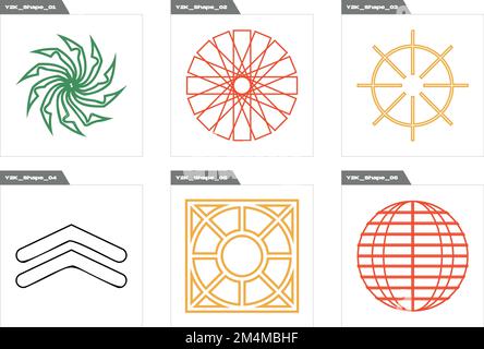 Brutalism shapes. Trendy geometric postmodern figures. Flat minimalist icons. Stock Vector