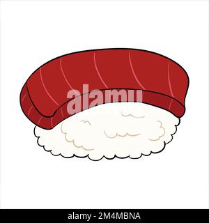 sushi with tuna vector illustration on a white background Stock Vector