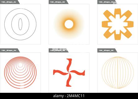 Retro futuristic elements for design. Extraordinary Graphic Assets. Elements for graphic decoration. Stock Vector
