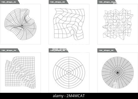 Brutalism shapes. Brutalism star and flower shapes. Flat minimalist icons. Stock Vector