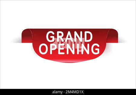 Grand opening banner design over a white background Stock Vector